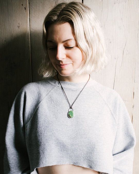 Stonehenge Preseli Bluestone Pebble Sterling Silver Necklace - The Healing Pear