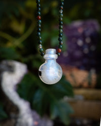 Potion for Balance: Rainbow Moonstone & Bloodstone Beaded Necklace