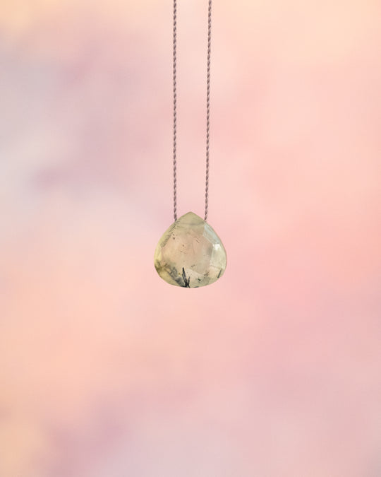 Prehnite Vegan Silk Necklace