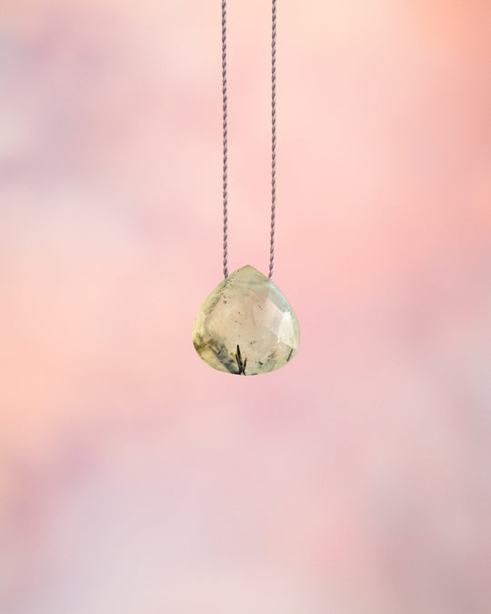 Prehnite Vegan Silk Necklace