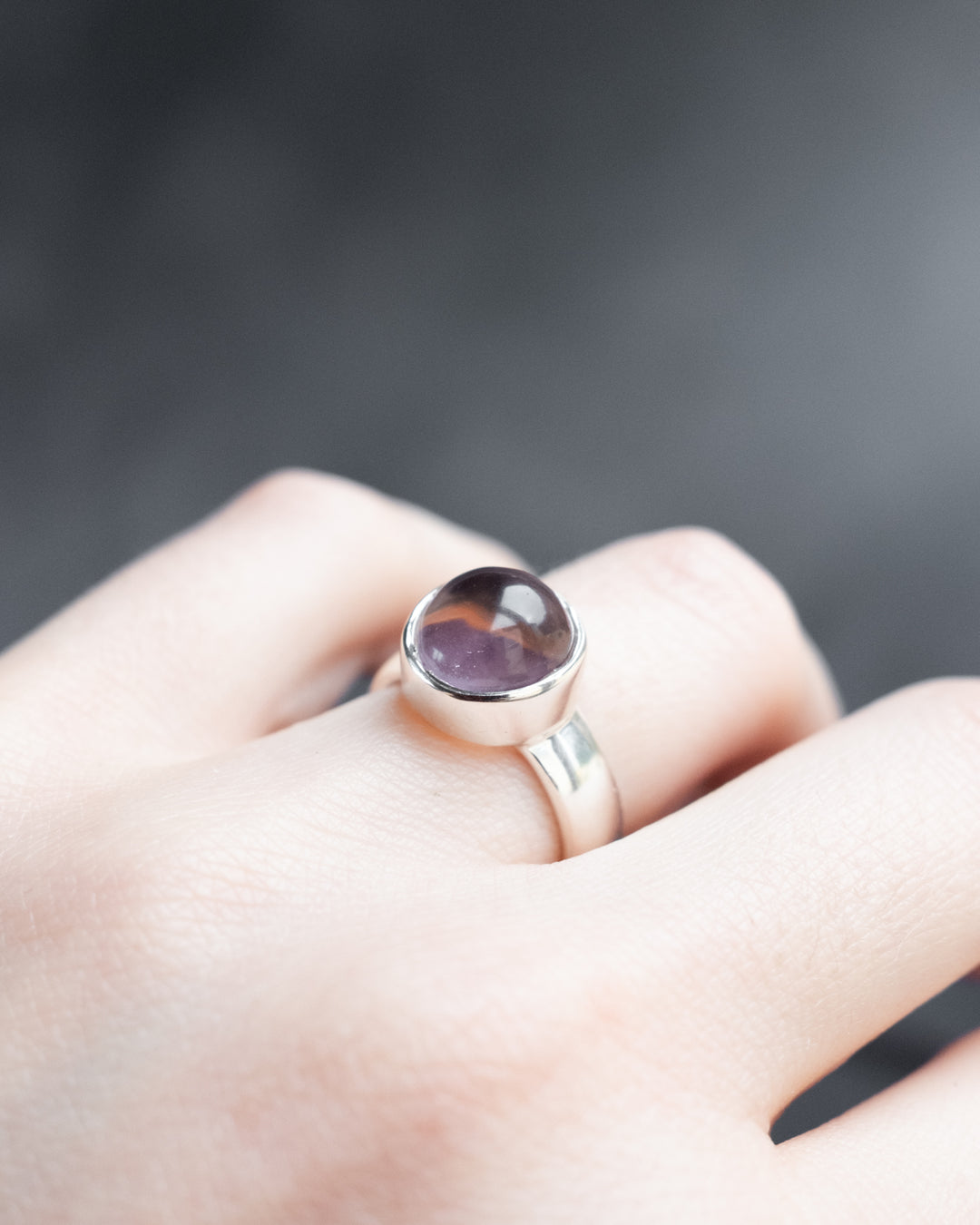 Lavender Aura Quartz Ring in Sterling Silver - Size 5 US / J 1/2 UK - The Healing Pear