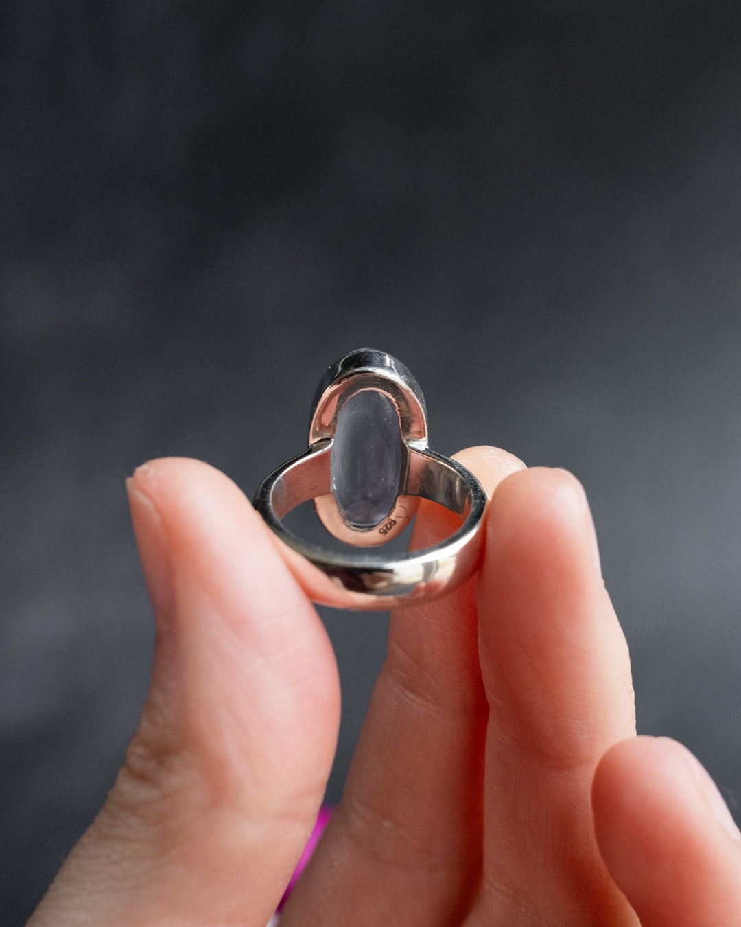 Lavender Aura Quartz Ring in Sterling Silver - Size 7 1/4 US / O 1/2 UK