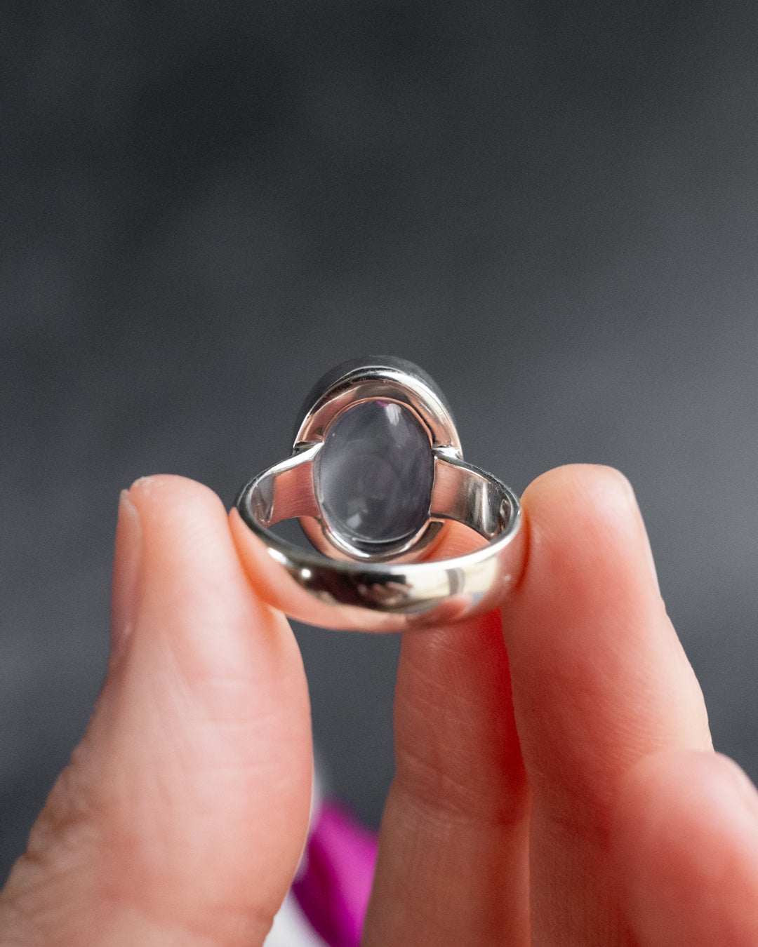 Lavender Aura Quartz Ring in Sterling Silver - Size 7 1/4 US / O 1/2 UK