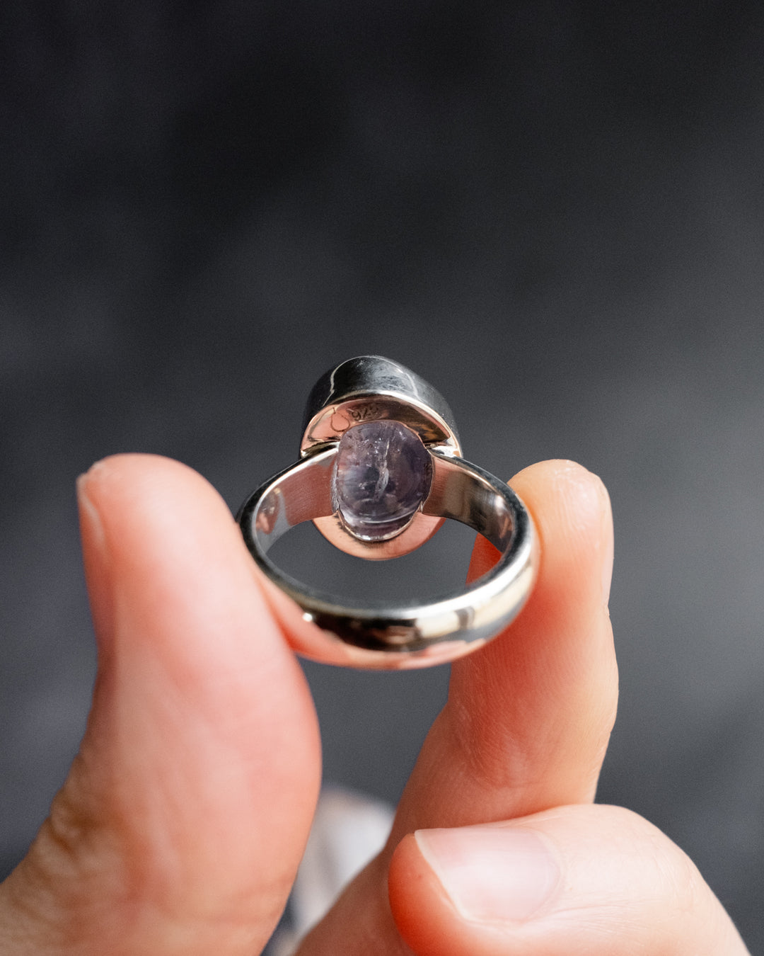 Lavender Aura Quartz Ring in Sterling Silver - Size 7 3/4 US / P 1/2 UK