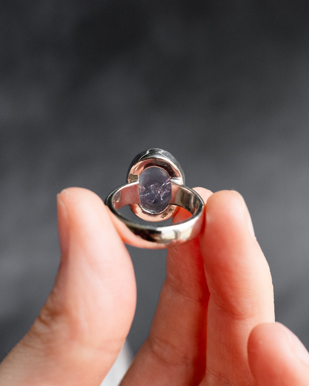 Lavender Aura Quartz Ring in Sterling Silver - Size 6 1/2 US / N UK