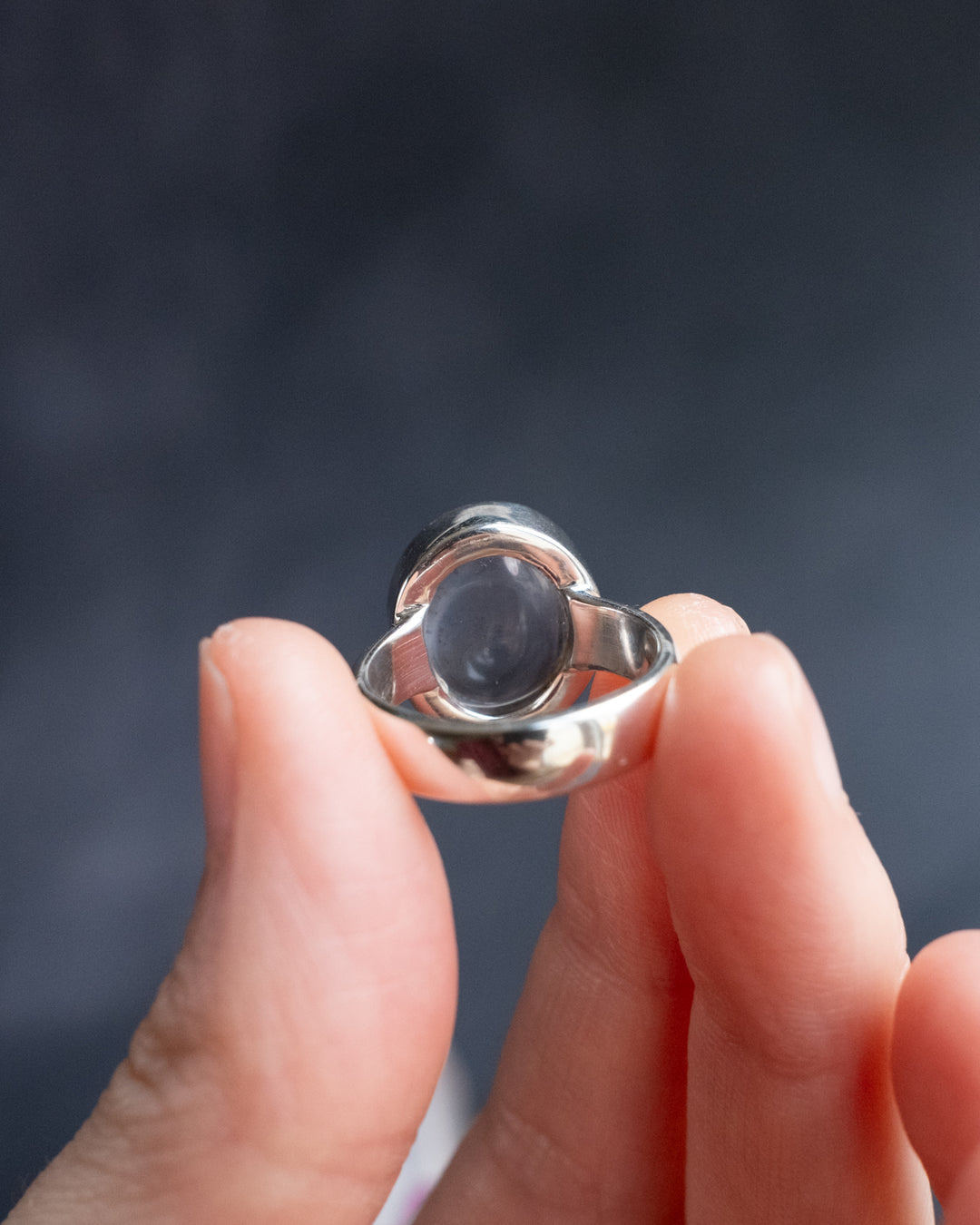 Lavender Aura Quartz Ring in Sterling Silver - Size 6 3/4 US / N 1/2 UK - The Healing Pear