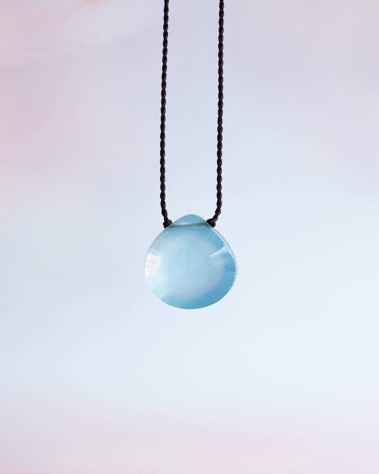 Royal Blue Chalcedony Vegan Silk Necklace - The Healing Pear