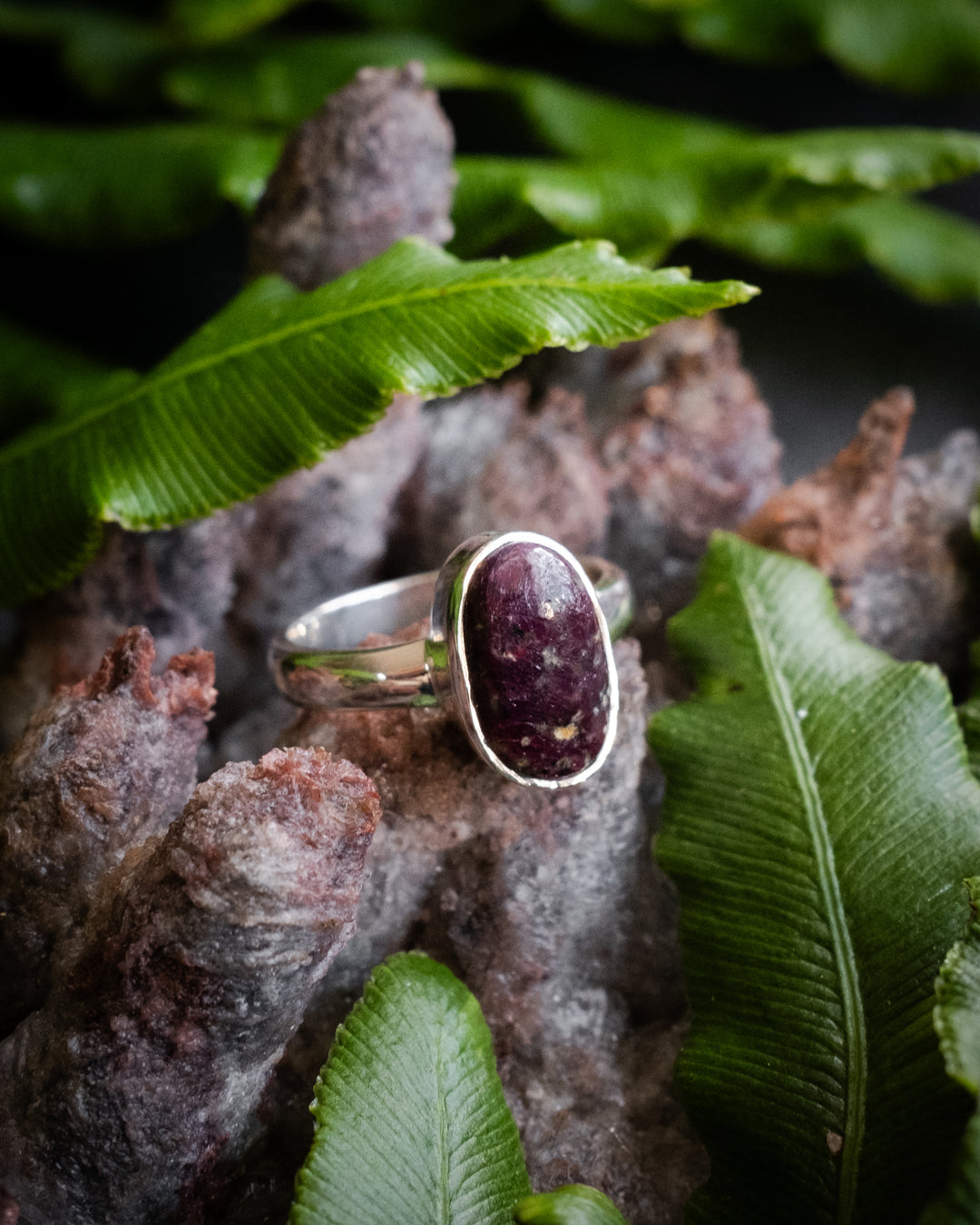 Ruby Ring in Sterling Silver - Size 6 3/4 US / N 1/2 UK - The Healing Pear