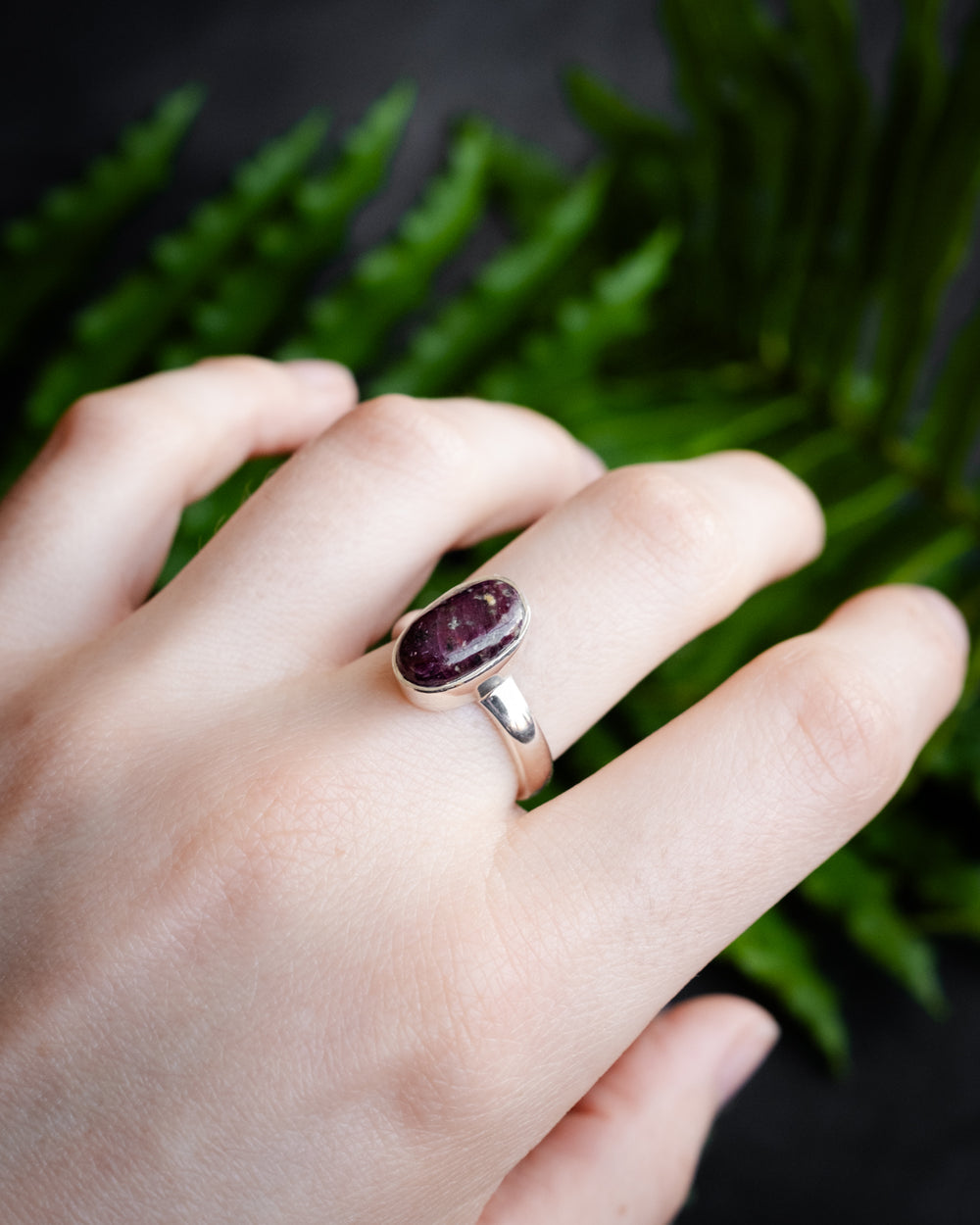 Ruby Ring in Sterling Silver - Size 6 3/4 US / N 1/2 UK - The Healing Pear