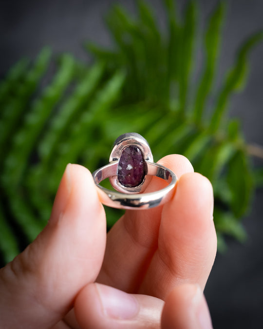 Ruby Ring in Sterling Silver - Size 7 US / O UK - The Healing Pear