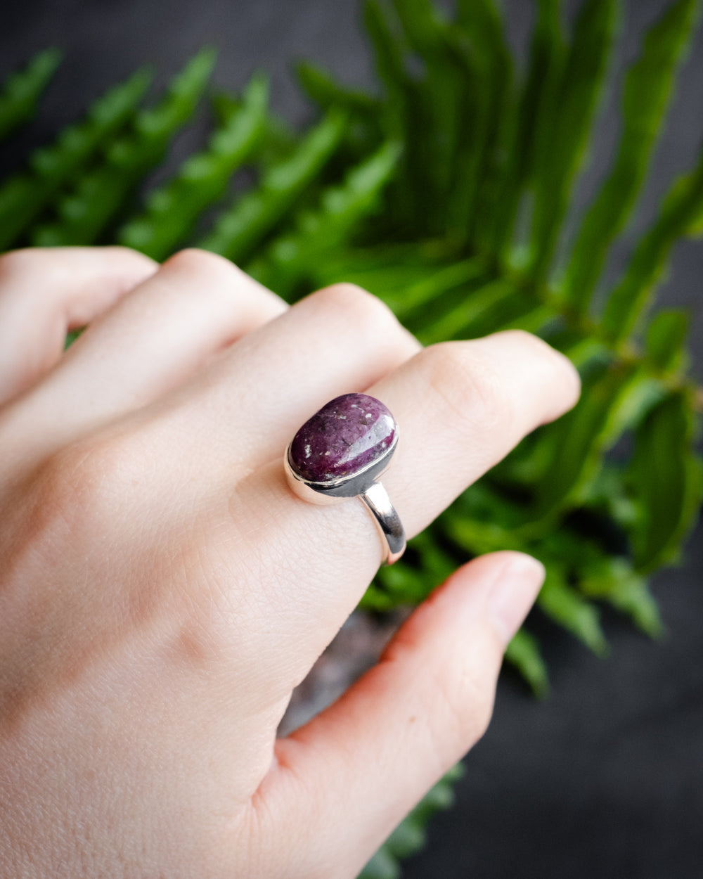 Ruby Ring in Sterling Silver - Size 7 US / O UK - The Healing Pear
