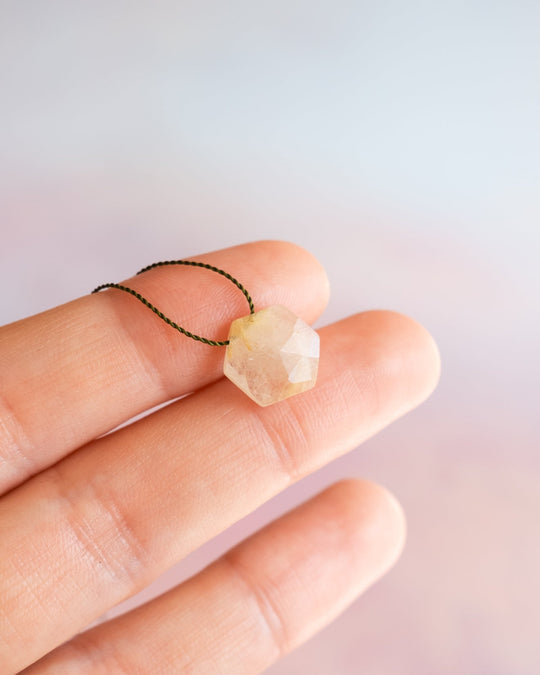 Rutilated Quartz Vegan Silk Necklace - The Healing Pear