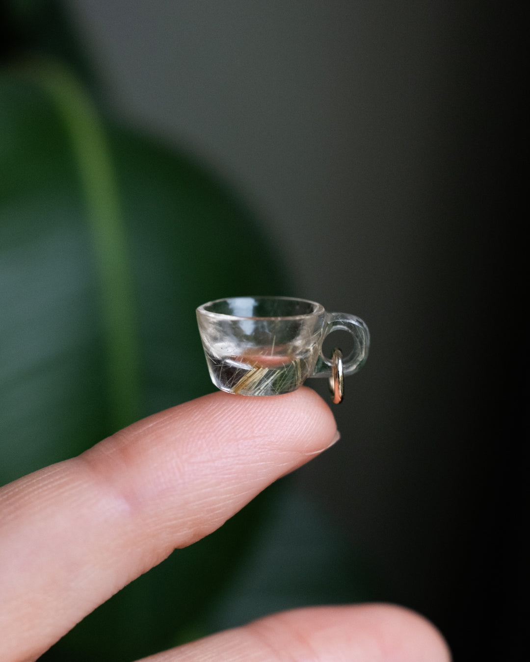 Rutilated Quartz Hand Carved Mug Necklace - The Healing Pear