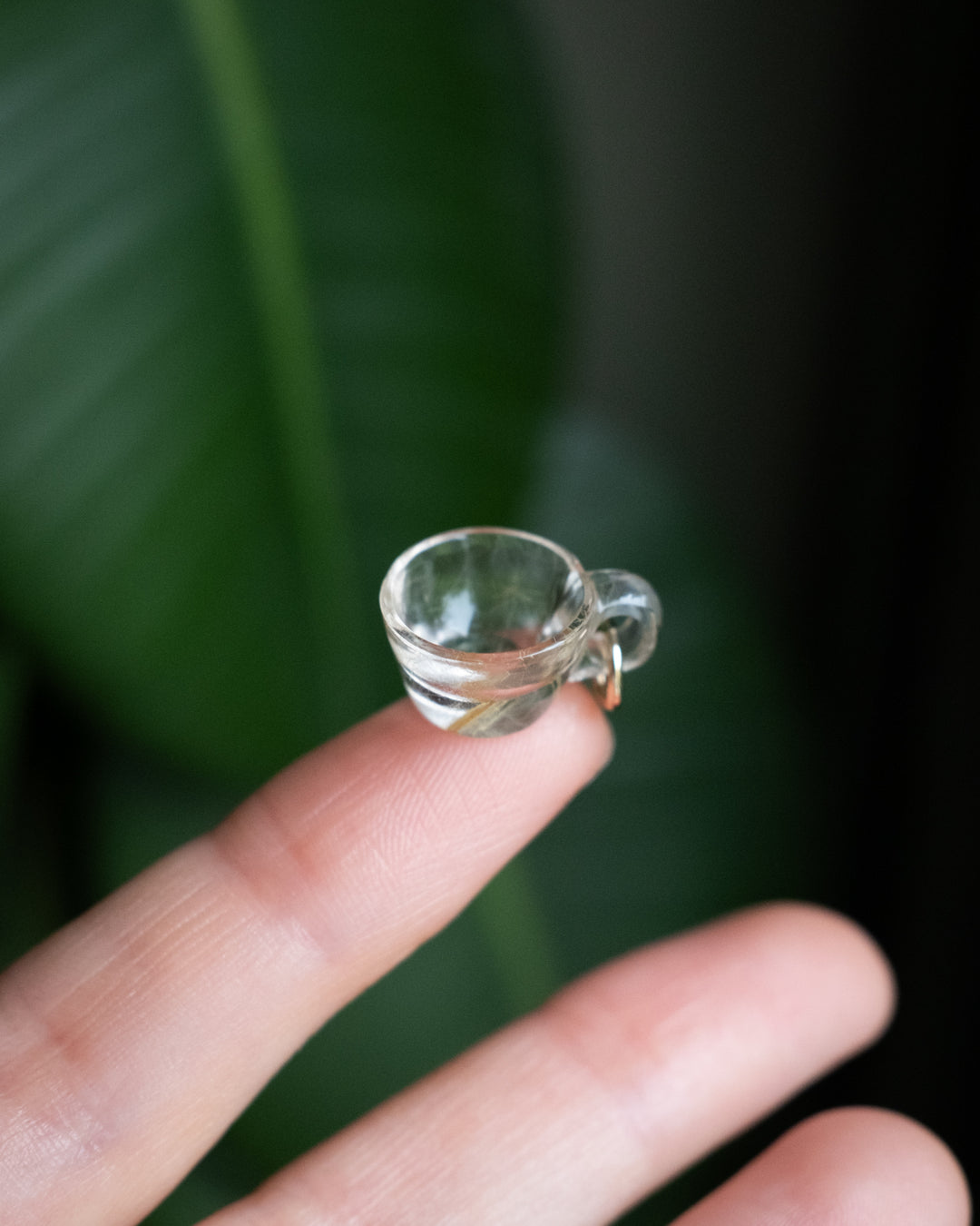 Rutilated Quartz Hand Carved Mug Necklace - The Healing Pear