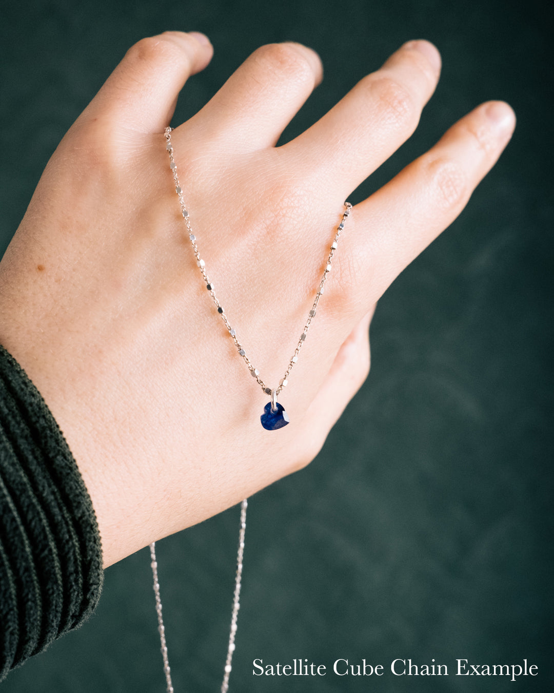 Mini Blue Sapphire Heart Necklace - The Healing Pear