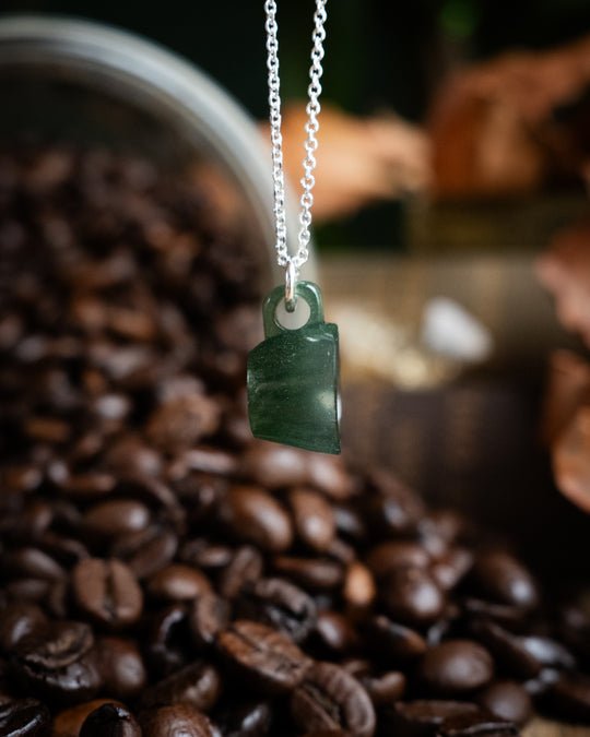 Serpentine Hand Carved Mug Necklace - The Healing Pear