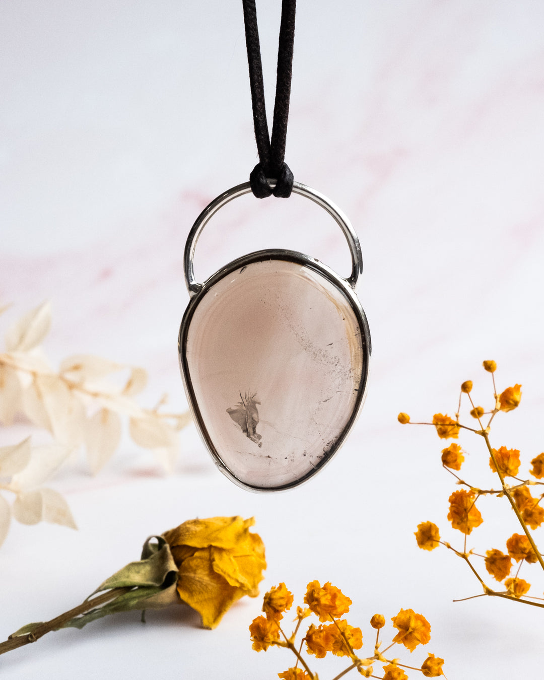 Smoky Quartz Pebble Sterling Silver Necklace - The Healing Pear