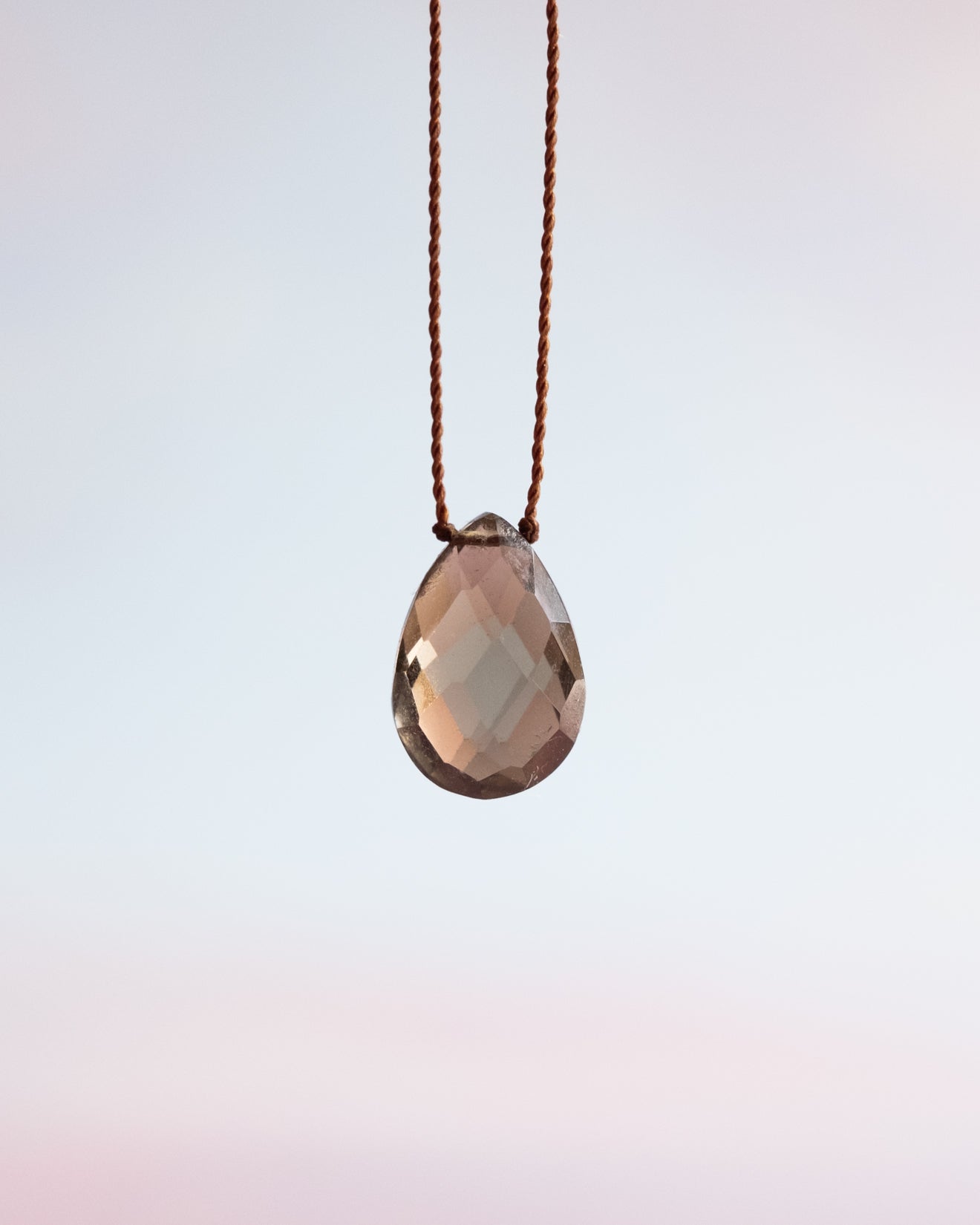 Smoky Quartz Vegan Silk Necklace - The Healing Pear