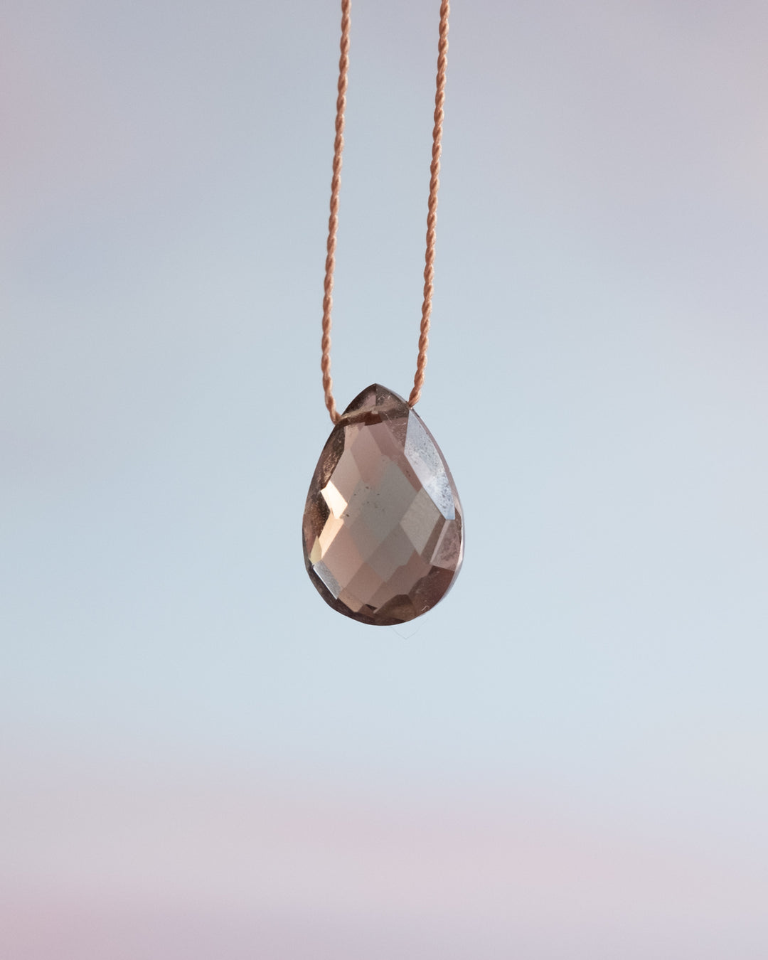 Smoky Quartz Vegan Silk Necklace - The Healing Pear