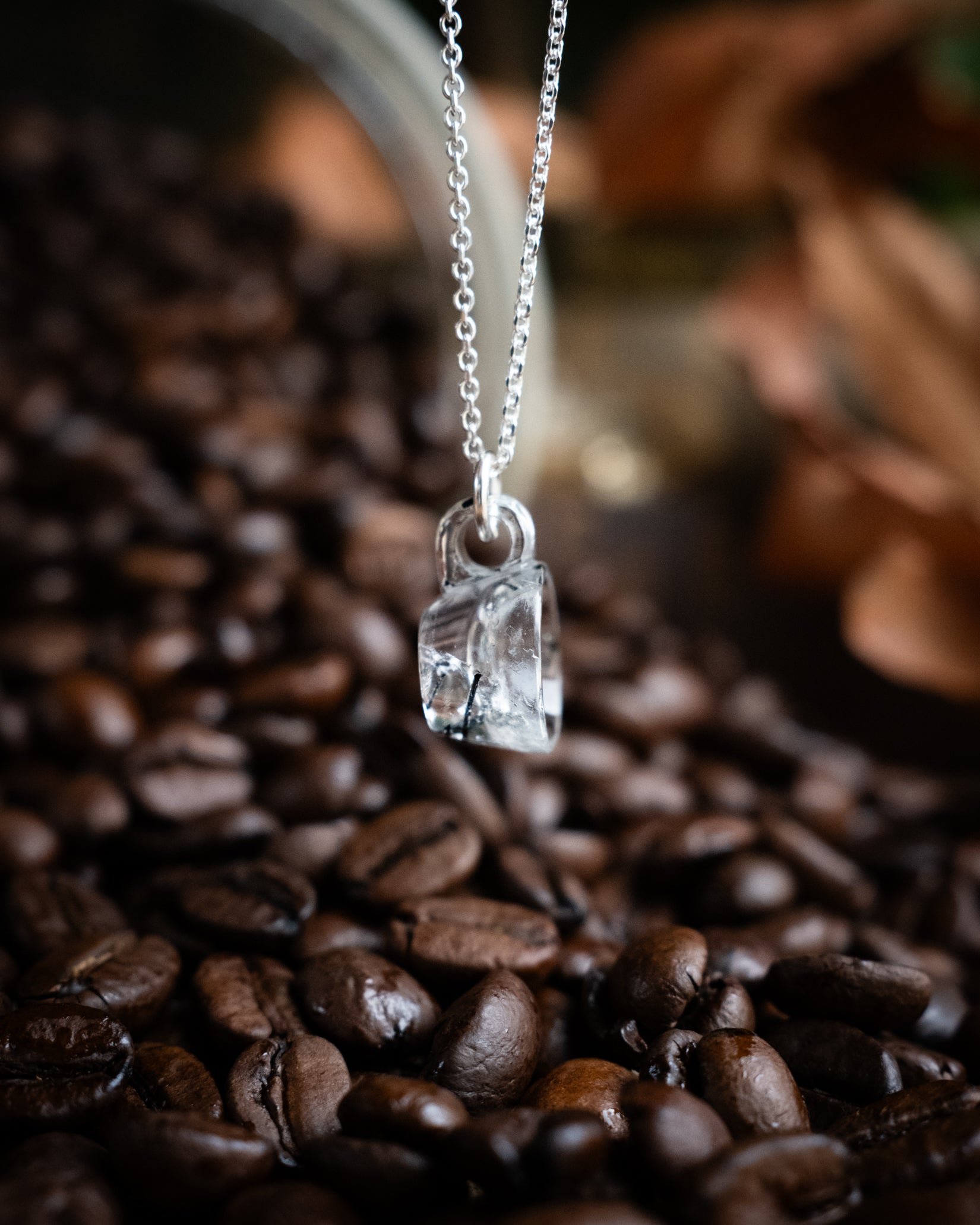 Tourmalated Quartz Hand Carved Mug Necklace - The Healing Pear