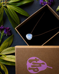 Rainbow Moonstone Vegan Silk Necklace
