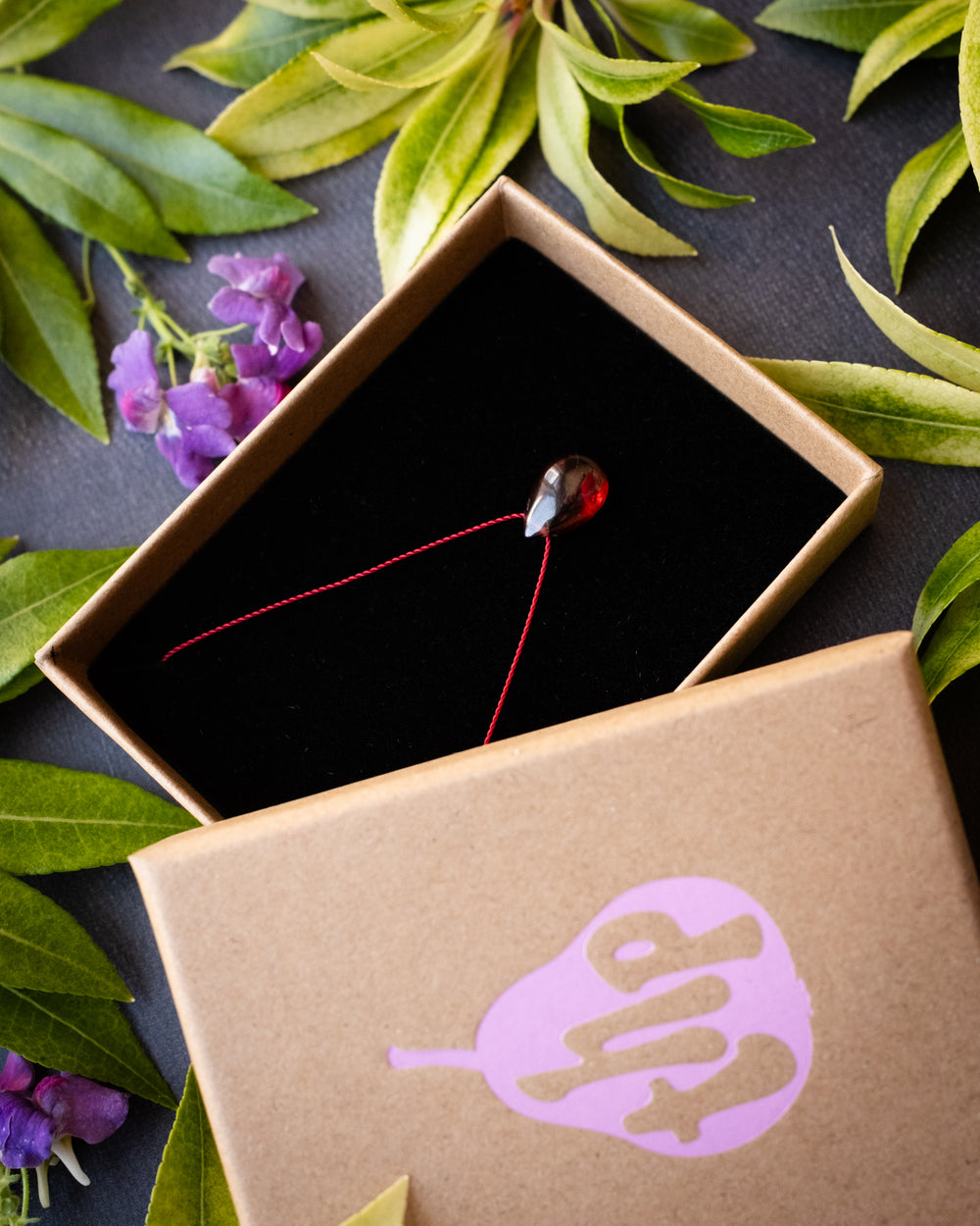 Garnet Vegan Silk Necklace
