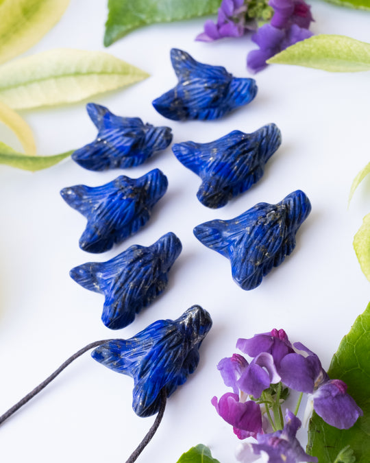 Small Lapis Lazuli Hand Carved Wolf Necklace - The Healing Pear