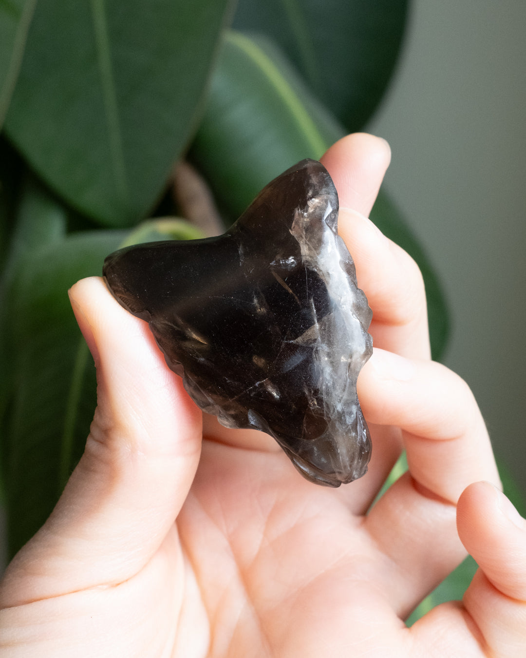 Large Smoky Quartz Carved Wolf Necklace - The Healing Pear