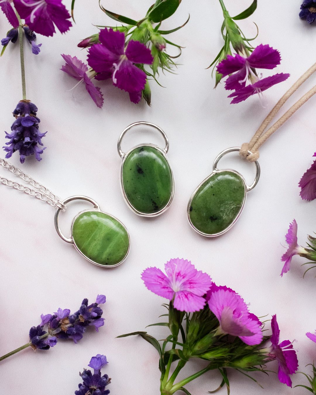 African Jade Pebble Sterling Silver Necklace - The Healing Pear