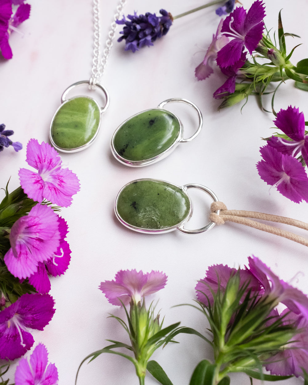 African Jade Pebble Sterling Silver Necklace - The Healing Pear