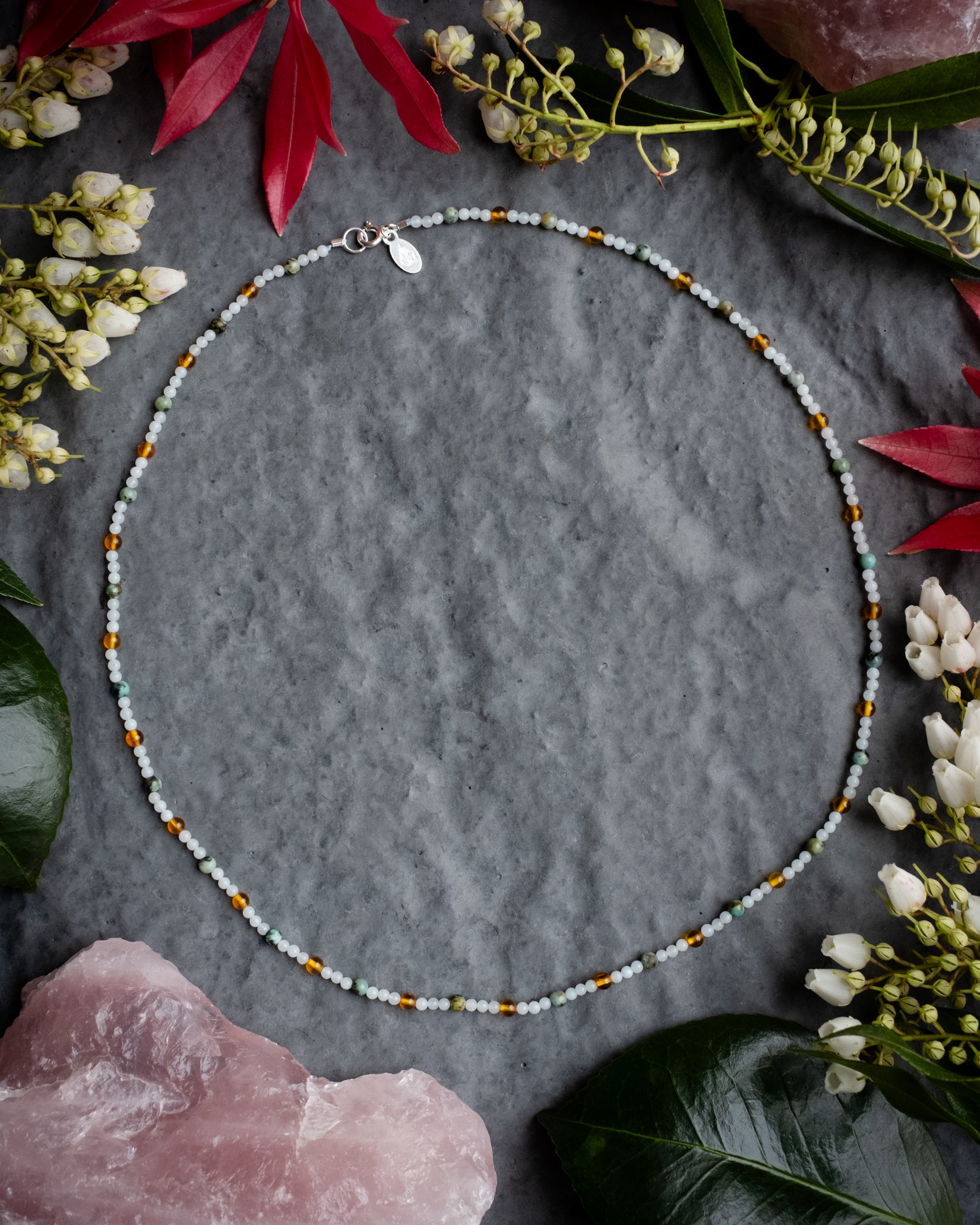 Baltic Amber, African Turquoise & Amazonite Beaded Satellite Necklace - The Healing Pear