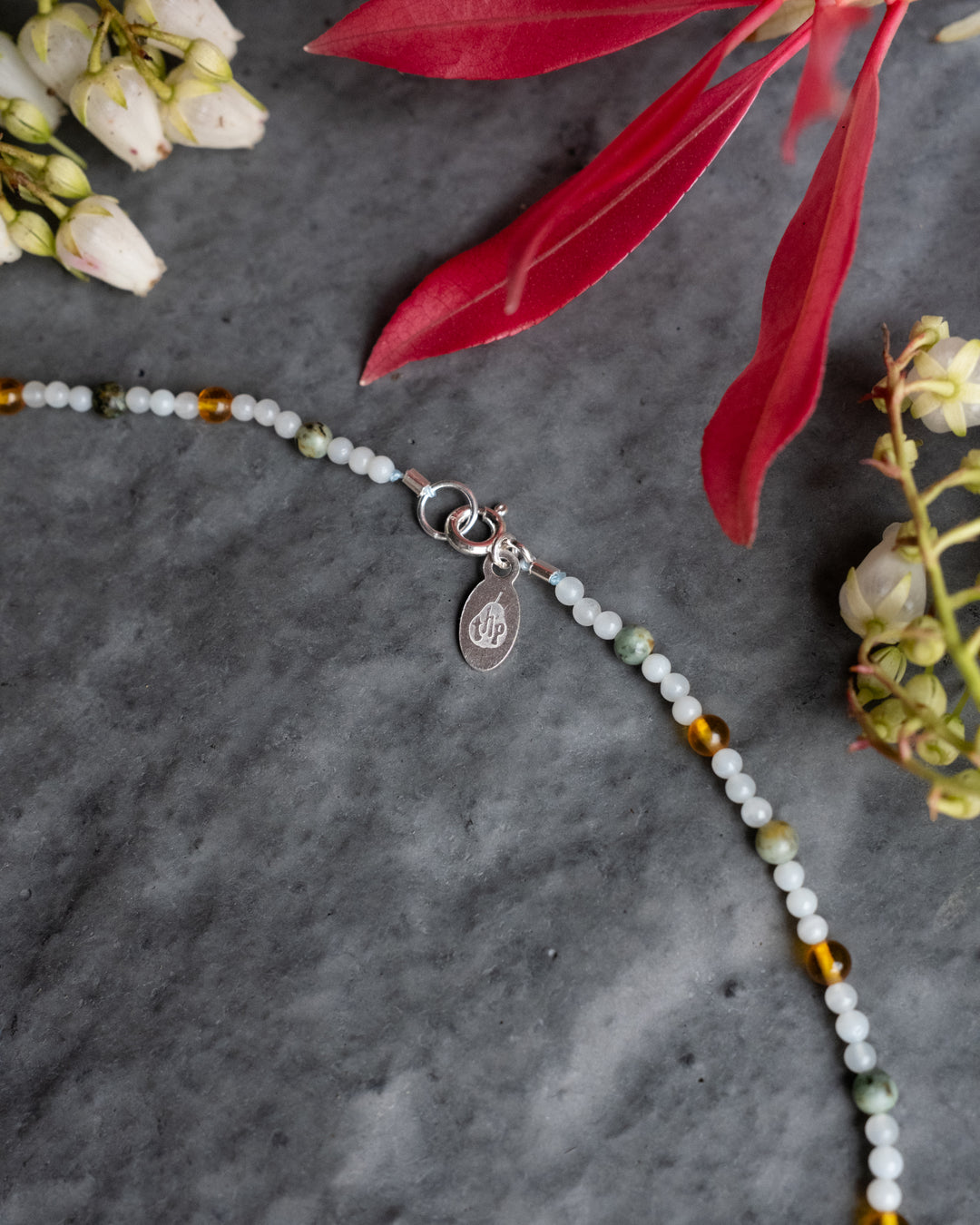 Baltic Amber, African Turquoise &amp; Amazonite Beaded Satellite Necklace - The Healing Pear