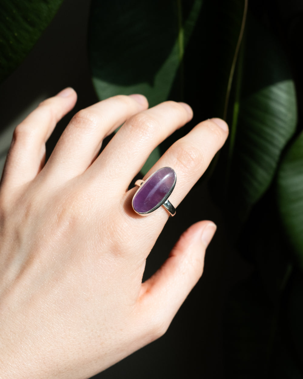 Amethyst Ring in Sterling Silver - Size 8 US / Q UK
