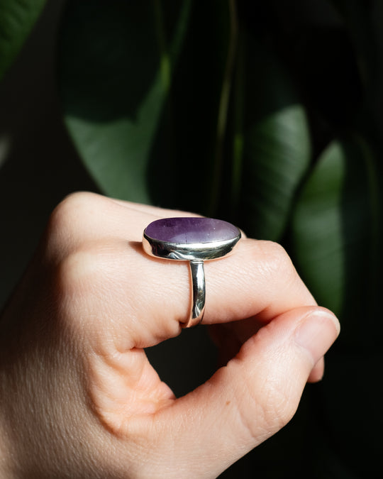 Amethyst Ring in Sterling Silver - Size 8 US / Q UK