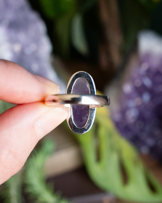 Amethyst Ring in Sterling Silver - Size 8 US / Q UK