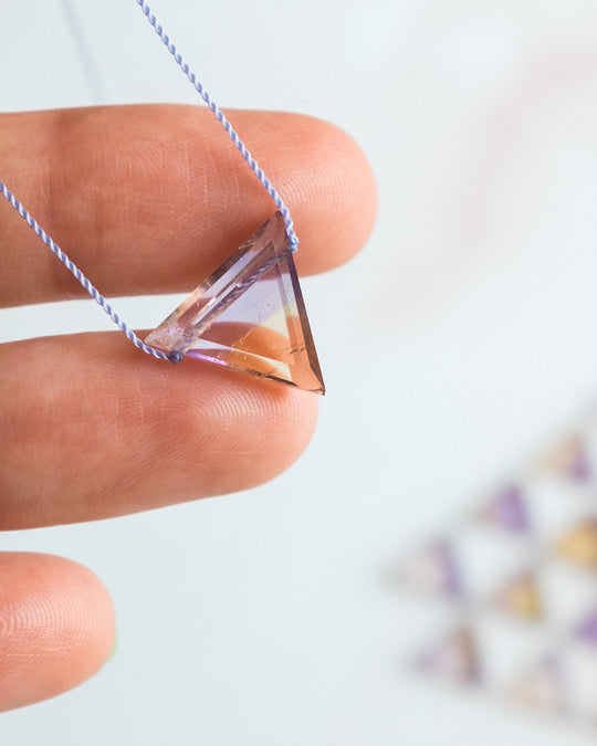 Ametrine Triangle Vegan Silk Necklace - The Healing Pear