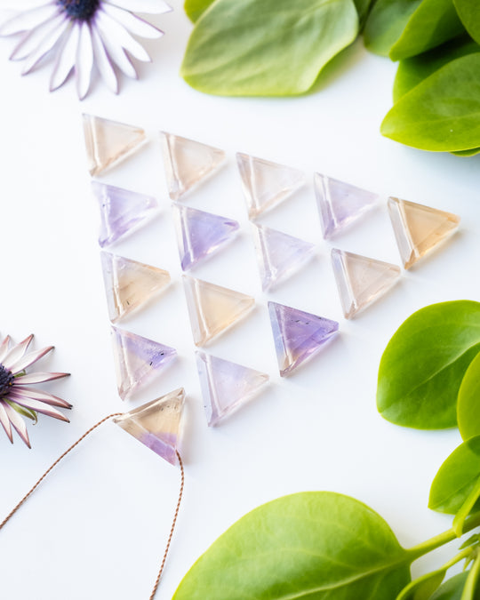Ametrine Triangle Vegan Silk Necklace - The Healing Pear
