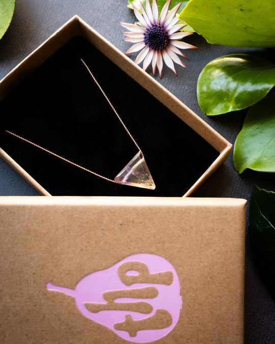 Ametrine Triangle Vegan Silk Necklace - The Healing Pear