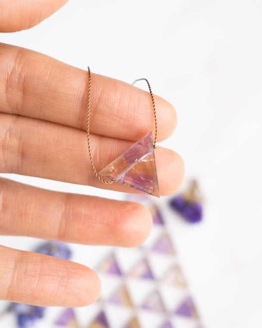 Ametrine Triangle Vegan Silk Necklace - The Healing Pear