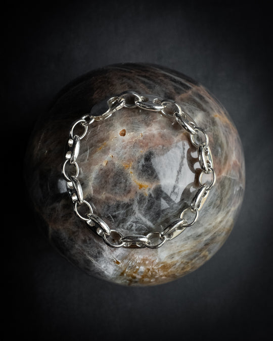 Heavy Sterling Silver Marine Bracelet 7" - The Healing Pear