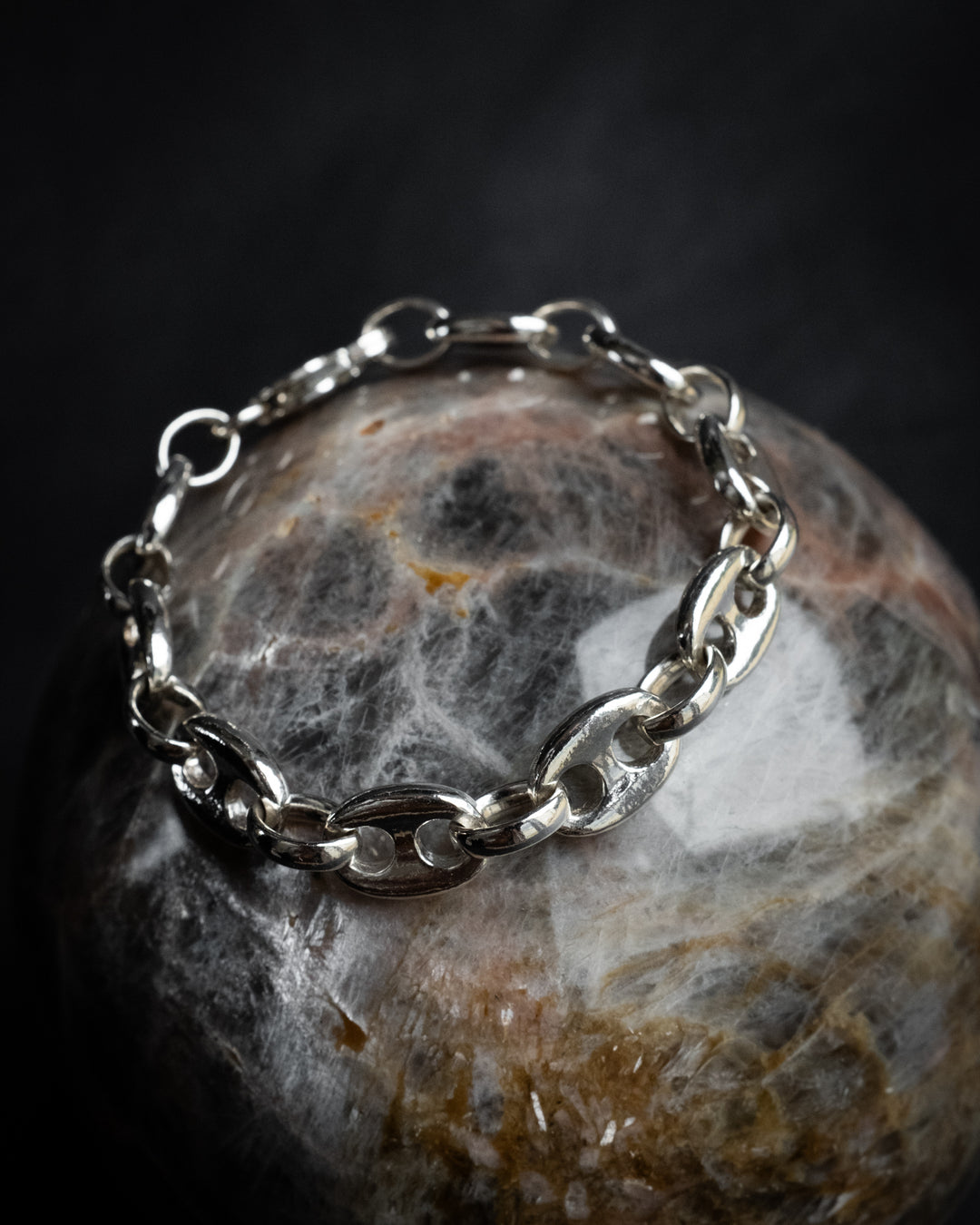Heavy Sterling Silver Marine Bracelet 7" - The Healing Pear