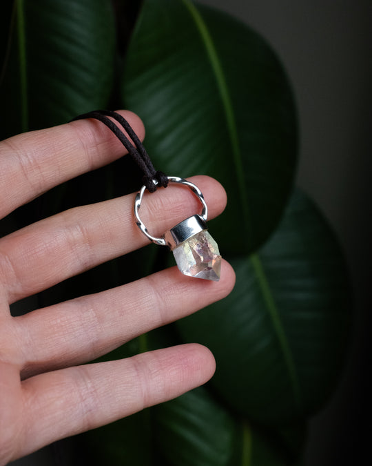 Angel Aura Quartz Point Sterling Silver Necklace