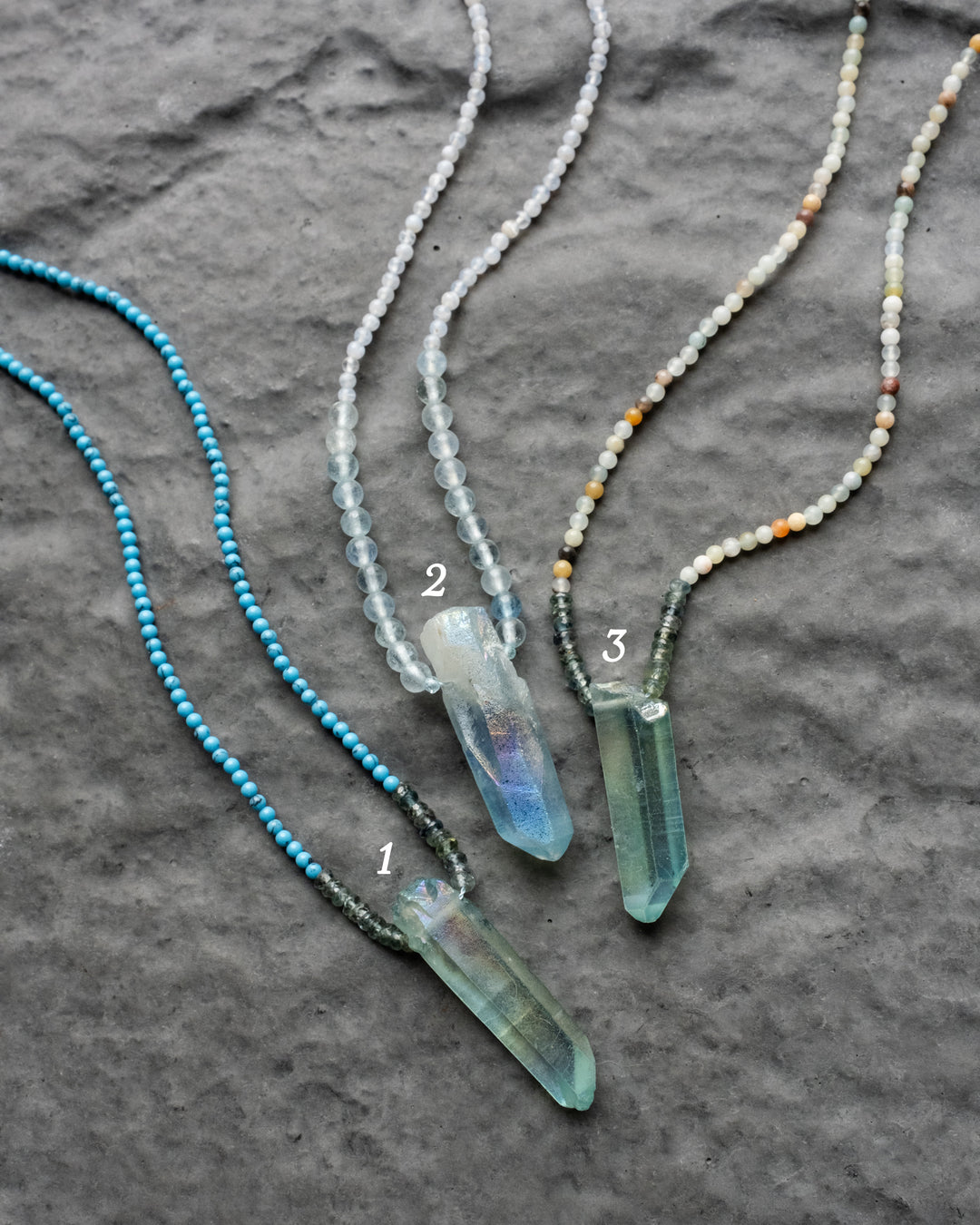 Aqua Aura Quartz Beaded Necklace - The Healing Pear