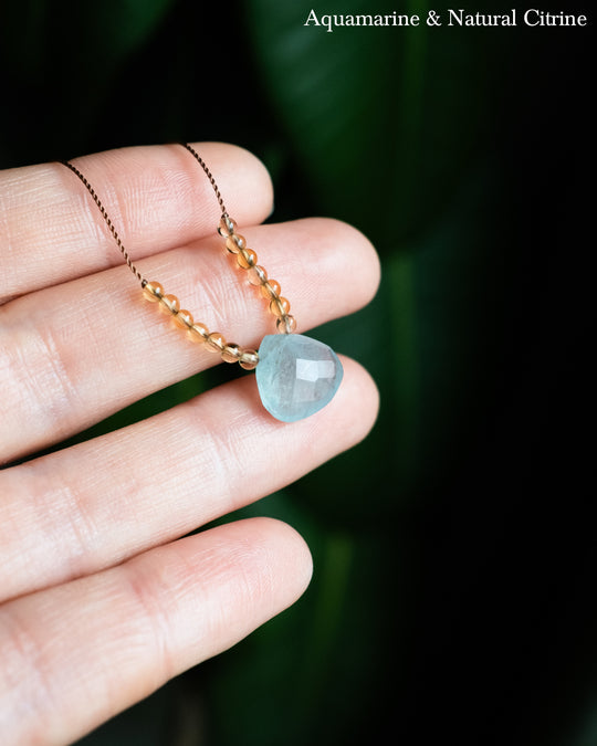 Harmonious Pair Vegan Silk Gemstone Necklace