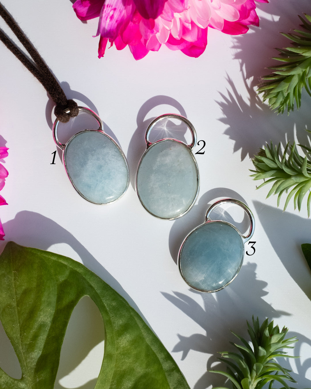 Aquamarine Pebble Sterling Silver Necklace