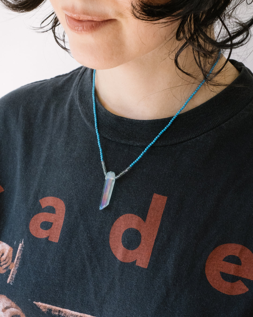 Aqua Aura Quartz Beaded Necklace - The Healing Pear