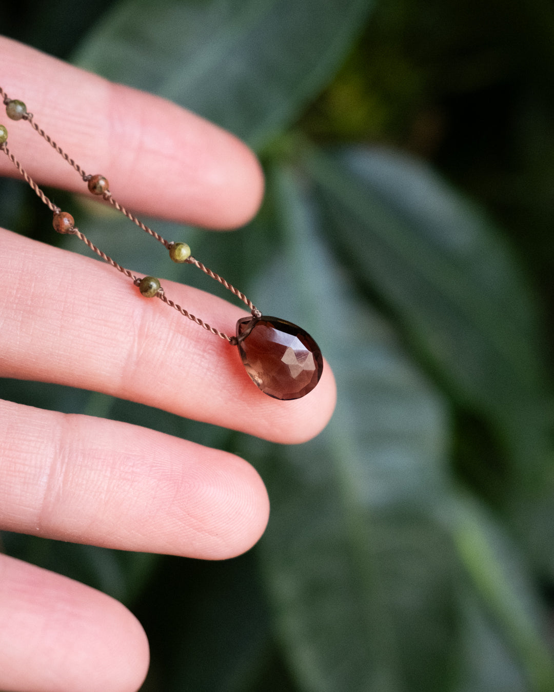 Smoky Quartz / Amethyst / Lapis Lazuli Gemstone Beaded Necklace - The Healing Pear