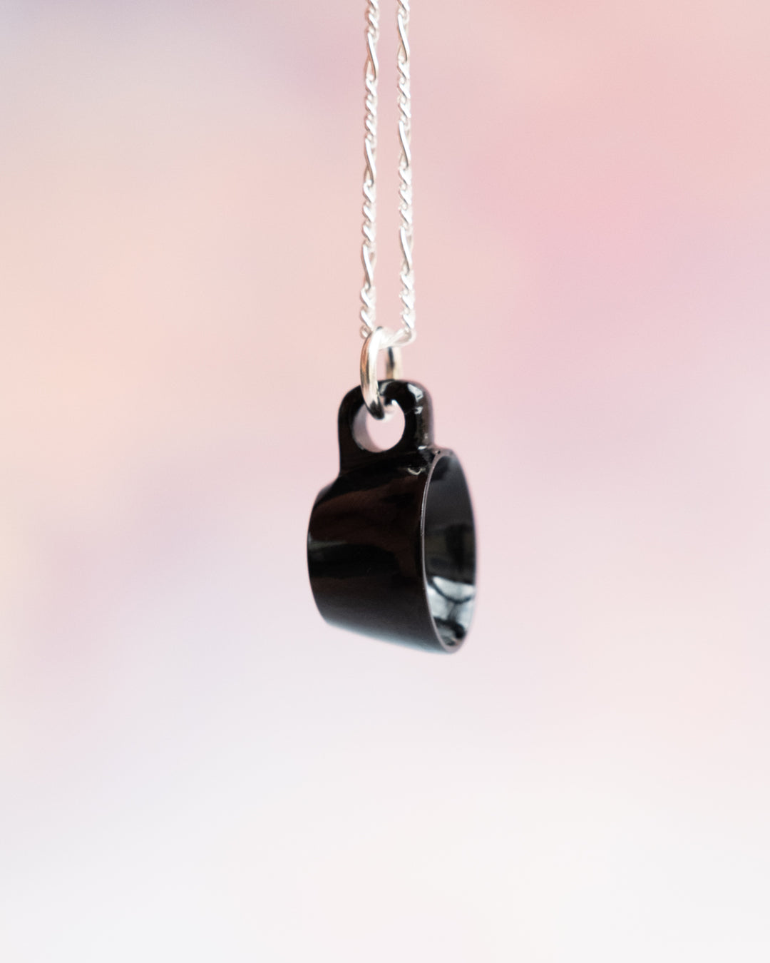 Black Onyx Hand Carved Mug Necklace - The Healing Pear