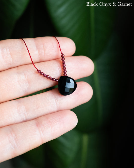 Harmonious Pair Vegan Silk Gemstone Necklace