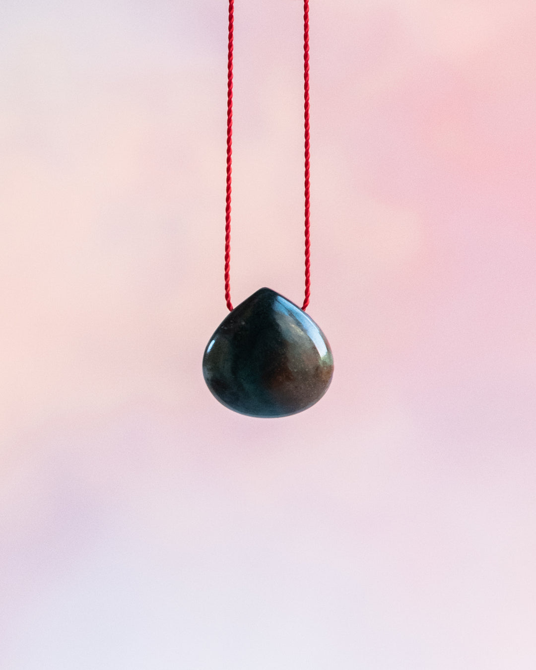 Bloodstone Vegan Silk Necklace